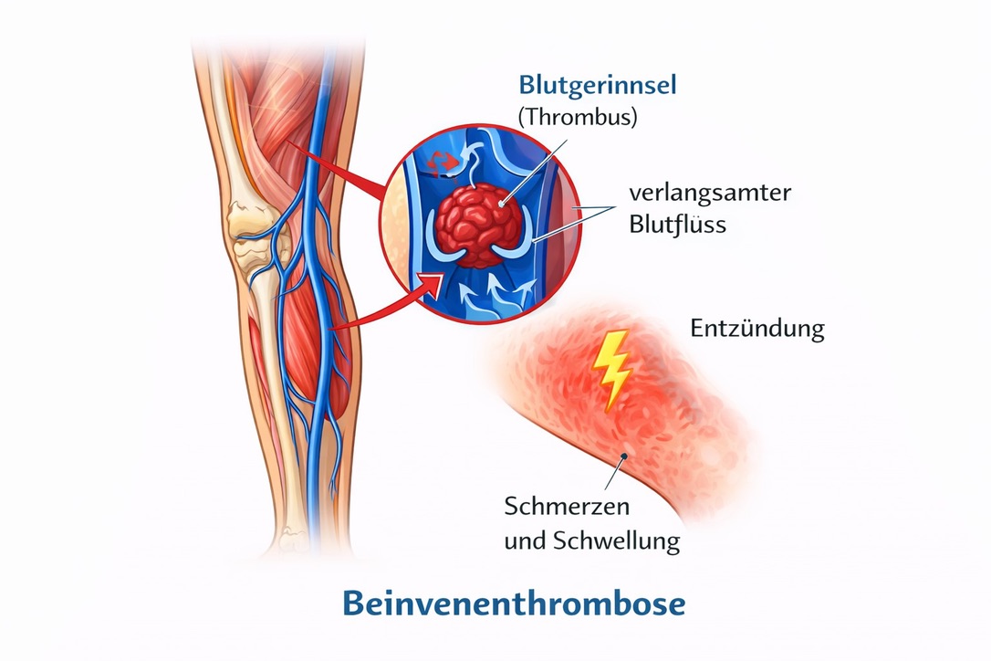 Wie entsteht eine Beinvenenthrombose